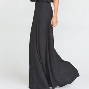 Show Me Your Mumu Princess Di Black Ballgown Maxi Skirt Side Zip Large L